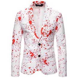 Men's Suits & Blazers 3D Splash Ink Print Blazer Men 2021 Autumn Christmas Suit Jacket Masculino Party Wedding Prom Stage Costume Homme