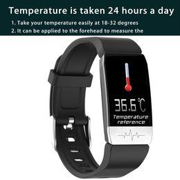 Smart armbandsklocka Wristband kroppstemperatur blodtryck hjärtfrekvensmätare för Android IOS Fitness Tracker Sleep Monitor