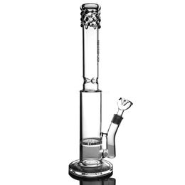 Hookahs Honeycomb percolater straight Glass Water Bongs pipes 18.8mm joint size 17.5inch waterpipes oil rigs for smoking