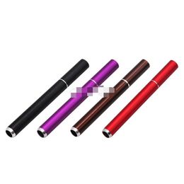 colorful pen style Metal Cigarette Smoking Tobacco Herb Pipe Aluminum One Hitter Dugout Pipe Snuff Snorter Cigarette Holder