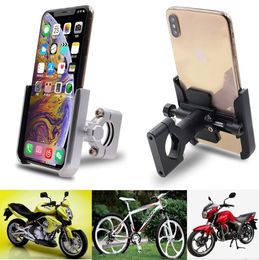 New Aluminium Alloy Motorcycle Bicycle Mobile Phone GPS Navigation Support Holder Motorbike Moped Bike Handlebar Mount Bracket