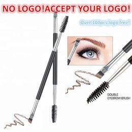 Eyelash Eyebrow Makeup Brushes Customised logo Double Head Brush Mascara Wand Applicator