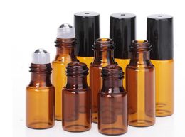 1ml 2ml 3ml 5ml Amber Roller Bottles Mini Roll On Glass bottle for Essential Oils Refillable Perfume Bottle For Sale#36414