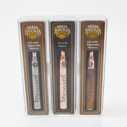 -Brass Knuckles Akku 650mAh 900mAh Holz SS Vape Pens vorheizen VV-USB-Ladegerät-Batterie für 510 Thick Ölpatrone puff Fluss