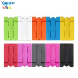 100pcs/lot Universal Portable Touch C plug-in Card bag One Touch Silicone Stand Holder with Earphone Winder for cellPhone