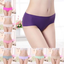 Sexy Panties Women Seamless Panty Solid Underwear G String lingerie Ice Silk Soft Cozy Briefs