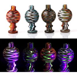 Beracky US Colour Glass Bubble Carb Cap UV Ball Carb Caps For Bevelled Edge Quartz Banger Nails Glass Water Bongs Pipe