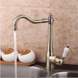 Antique Bronze Kitchen Basin Sink Faucet Bathroom Single Lever Mixer Tap