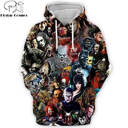 2019 Movie IT Pennywise Hoodies Stephen King 90s Horror Movie Printed men's Sweatshirt cosplay Men Women Streetwear zip hoodie CX200722