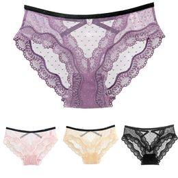 mesh breathable lace panties briefs women Underwear Transparent Uderpants Intimates sexy Lingerie panty