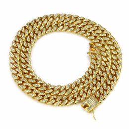 Iced Out Crystal Tennis Link Chain Necklace Hip Hop Gold Silver Plated Men Women Fashion Party Club Jewelry