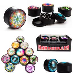 Colourful Type 3D Zinc Alloy Herb Grinder Camouflage 3 Layers 50mm Daimeter Metal Grinders Tobacco Crusher Smoking Accessories Pollen Presser