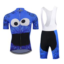 Classic bike wear MEN cycling jersey set blue Carton team cycling clothing gel breathable pad MTB maillot ciclismo triathort Maillot Culotte