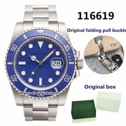 5 Style Best Date 40mm Automatic Mens Watch 116619 Ceramic Bezel Sapphire mirror Blue Dial Dial Stainless Bracelet Strap Gents Watches