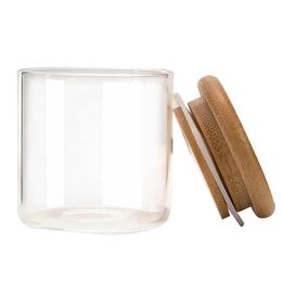 Thick Glass Bamboo Wood Silicone Seal Storage Bottle Herb Tobacco Spice Miller Stash Case Grinder Cigarette Smoking Box Container Holder DHL