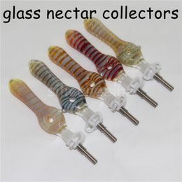 Glass Nectar Kit with Quartz Tips Dab Straw Oil Rig Hookahs Silicone Smoking pipes smoke accessories