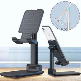 T1 Mobile Phone Holder Desktop Bracket Metal Telescopic Extend Support Desk Tablet Stand Adjustable Rotatable Angle Portable For iPad Phones