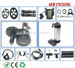 Bafang mid drive motor kits BBS01B 36V 250W crank with 10Ah high power Lithium ion bottle type down tube battery