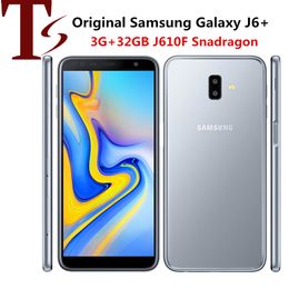 Refurbished original samsung galaxy J6 plus 2018th J610F 3G RAM 32GB ROM DUAL back camera Quad-core unlocked 4G LTE mobile phone 1pc