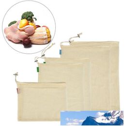 3pcs/set Reusable Cotton Produce Bags Premium Washable Eco Friendly Bags for Grocery Shopping Storage Fruit Vegetable