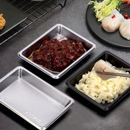 Disposable Sushi Soy Sauce Dish Rectangle Salad Salt Seasoning Containers Plate Restaurant Take-Out Package Wholesale LX2500