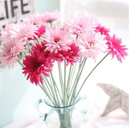 Artificial Flower Single Gerbera Slik Flower Artificial Plant Party Supplies Centrepieces Wedding Decorative Simulation Flowers LSK315