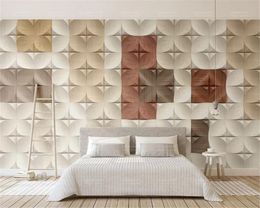 Custom 3d Geometric Wallpaper Nordic Geometric Mosaic Square Background Wall Atmospheric Interior Decoration Wallpaper