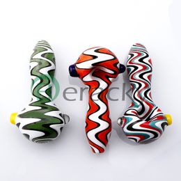 DHL!!! New Colour Glass Spoon Pipe High Quality US Colour Wig Wag Glass Smoking Pipes Heady Glass Water Pipes For Oil Dab Rigs