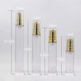 15ML 12ML 10ML 5ML Clear Airless Lotion Pump Bottle Emtpy Refillable hand cream bottle With lotion pump Container LX2440