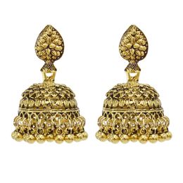 Indian Jhumka Earrings for Women Vintage Silver Gold Metal Bells Tassel Earring Ethnic Party Jewellery