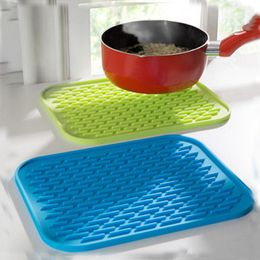 Silicone Anti-hot Insulation Pad Square Non-slip Coaster Tableware Drain Pot Mat Pot Dish Placemat Kitchen Supply