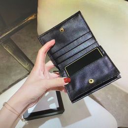 466492 Marmont Wallet Card Case Classic Fashion Women Coin Purse Pouch Quilted Leather Mini Short Wallets Main Credit Card Holder Clutch