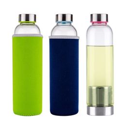 High Borosilicate Shot Glass Cup Tea Septum Sports Mug Insulated Tumblers Water Bottle Fashion Creat Cloth Cover Colour Hot Sale 10 3ws B2