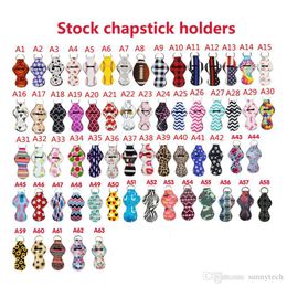 Neoprene Chapstick Holder Keychain Girl Chapstick Lipstick Keychain For Sale Gift Favors Valentines Gift Durable 63 Styles LX00315