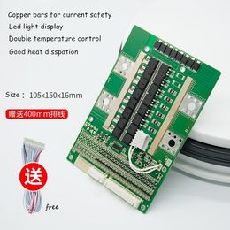 4S 12V lifepo4 Battery management system same port 60A 80A 100A PCB temperature control with Balanced lamp for lifepo4