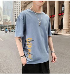 Man Half Sleeved T-shirt Summer Fashion Korean Version Short Sleeve Round Neck Tshirts Designer Spring New Hot Male Casual Tee Top Shirts