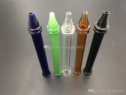 New Mini Colorful Pen Style Straight Tube Glass Water Pipes Smoking Accessories Dab Straw