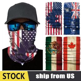 DHL USA FLAG Fashion Trendy Magic Bandana Multifunctional Flag Print Riding Face Mask Causal Men Turban Woman Outdoor Scarf FY7137