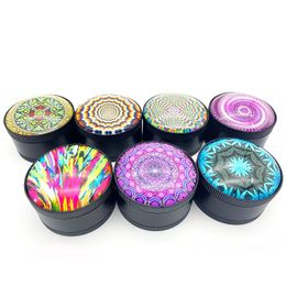 New Design 3D Colorful 50MM Black Zinc Alloy Dry Herb Tobacco Grind Spice Miller Grinder Crusher Grinding Chopped Hand Muller Smoking Tool