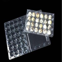 200pcs 24 Holes Quail Eggs Container Plastic Boxes Clear Eggs Packing Storage Box Tray Retail Packing