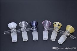 14/18mm male Pinch Bowl with Handle smoking accessories Colourful thick pyrex glass oil burner water pipes for oil rigs glass bongs bowls