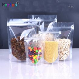 free shipping 100pcs 26 * 38 cm high transparent chain bag self-supporting self-sealing bag food packaging bag