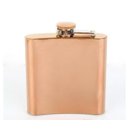 6 oz high quality 100% rose gold plate stainless steel hip flask quality 100% rose gold plate stainless