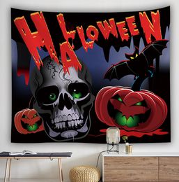 The latest 230X150CM size tapestry, choose 10,000 styles from European and American style Halloween pumpkin wall hangings, support custom logo