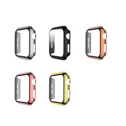 For Apple Watch iWatch Series 5 4 3 2 iWatch 9H Tempered Glass Full Screen Protector Bumper Case Cover