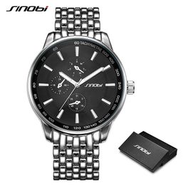 SINOBI Top Brand Luxury Men Women Fashion Casual Stainless Steel Watch Black Sports Geneva Watches Dropship Relogio Masculino CX200720