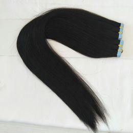 60pcs lot quality tape hair extensions 1628 inch tape in human hair extension silky straight 150gram pu skin weft