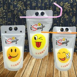 100pcs Juice Pearl Cow Yogurt Tea Soy Milk Coffee Packing Bag Ziplock Stand Up Bags Small Clear Plastic Pouch Package