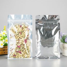50pcs Aluminium foil octagonal seal self-supporting ziplock bag nuts dry goods dog food bags translucent food sealed pouch