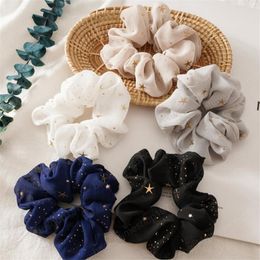 Chiffon Korean Style Star Fashion Women Elastic Hairband Hair Accessories Headband Eleagant Girls Sweet Scrunchies Headwear